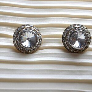 Ear pins clear sparkle rhinestone earrings